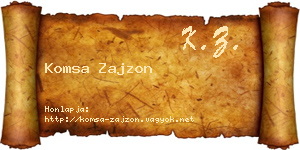 Komsa Zajzon névjegykártya